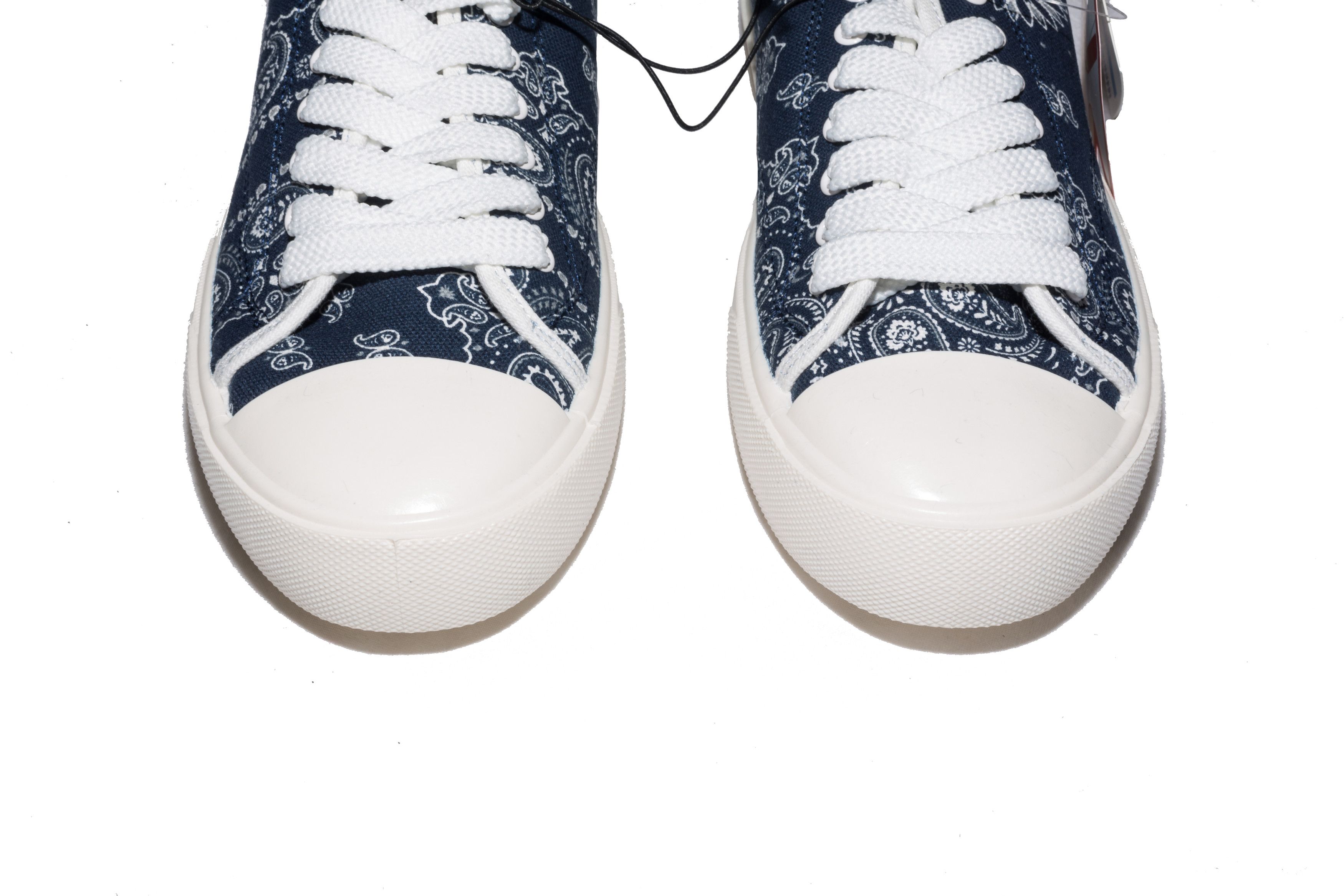 Maison MIHARA YASUHIRO Navy Paisley Lace Up Court Shoes Size US 8.5 / EU 41-42 - 3 Thumbnail