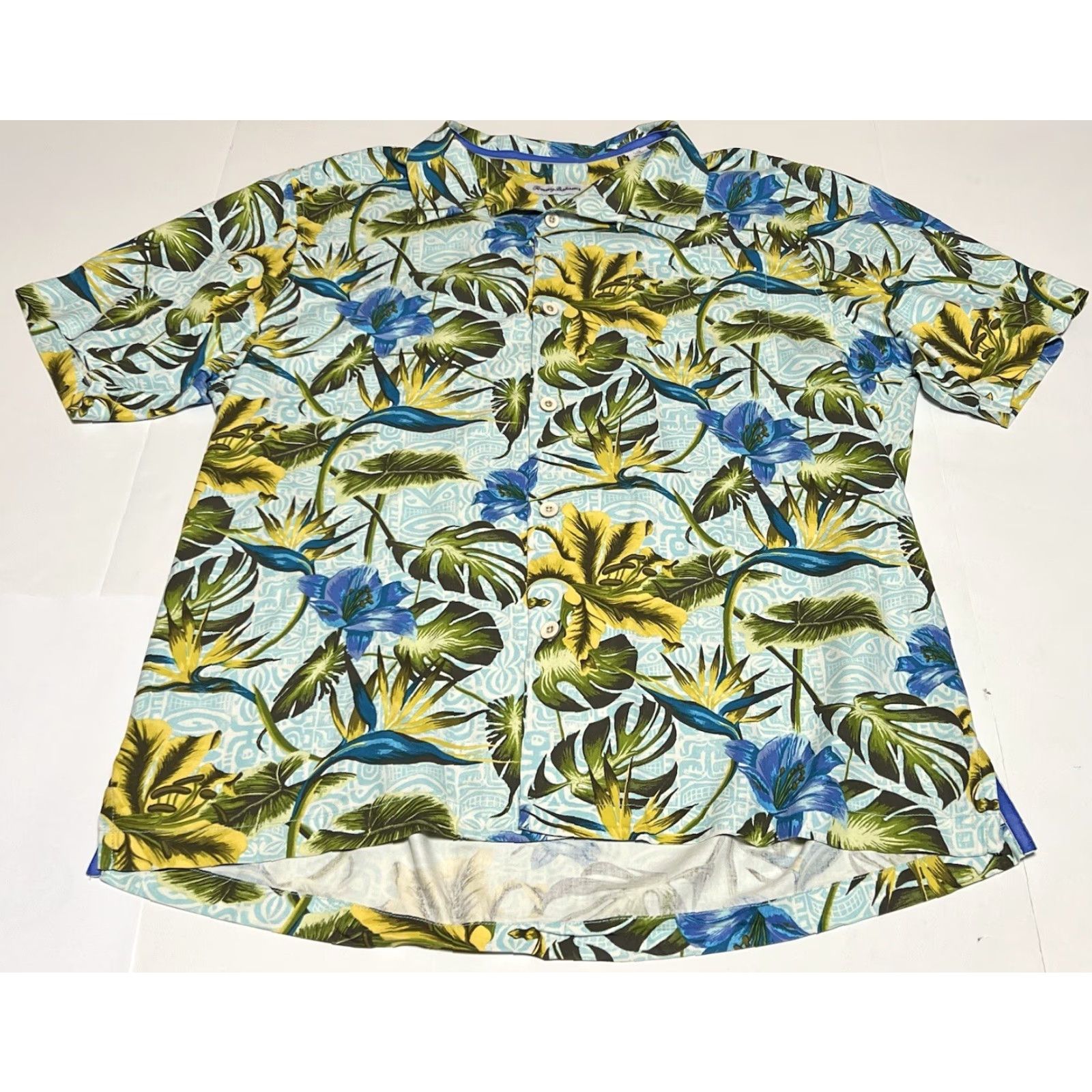 Tommy Bahama Tommy Bahama Men's L Artist Series 2021 100% Silk Floral Tribal Hawaiian Shirt Size US L / EU 52-54 / 3 - 2 Thumbnail