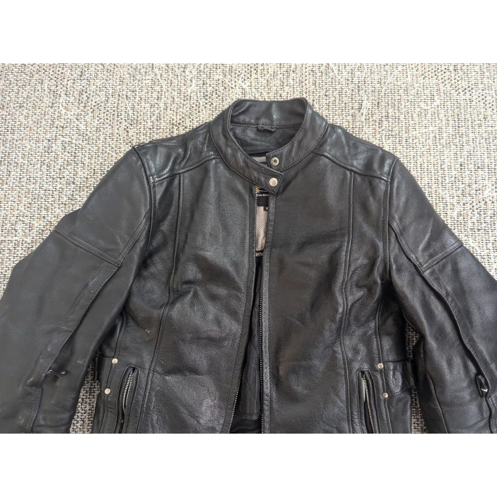 Element VINTAGE leather jacket motorcycle jacket Mens M 40 black racing vented cowhide 1990s Y2K Size US M / EU 48-50 / 2 - 4 Thumbnail