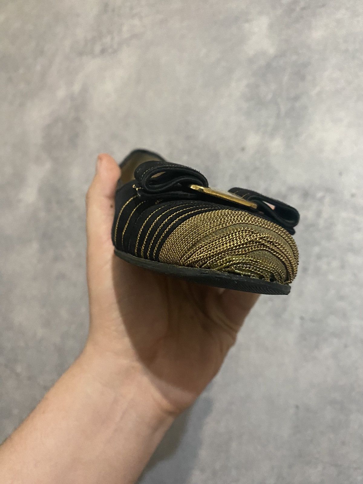 Salvatore Ferragamo × Vintage Salvatore Ferragamo Ballet Flats Gold Size US 7.5 / IT 37.5 - 6 Thumbnail