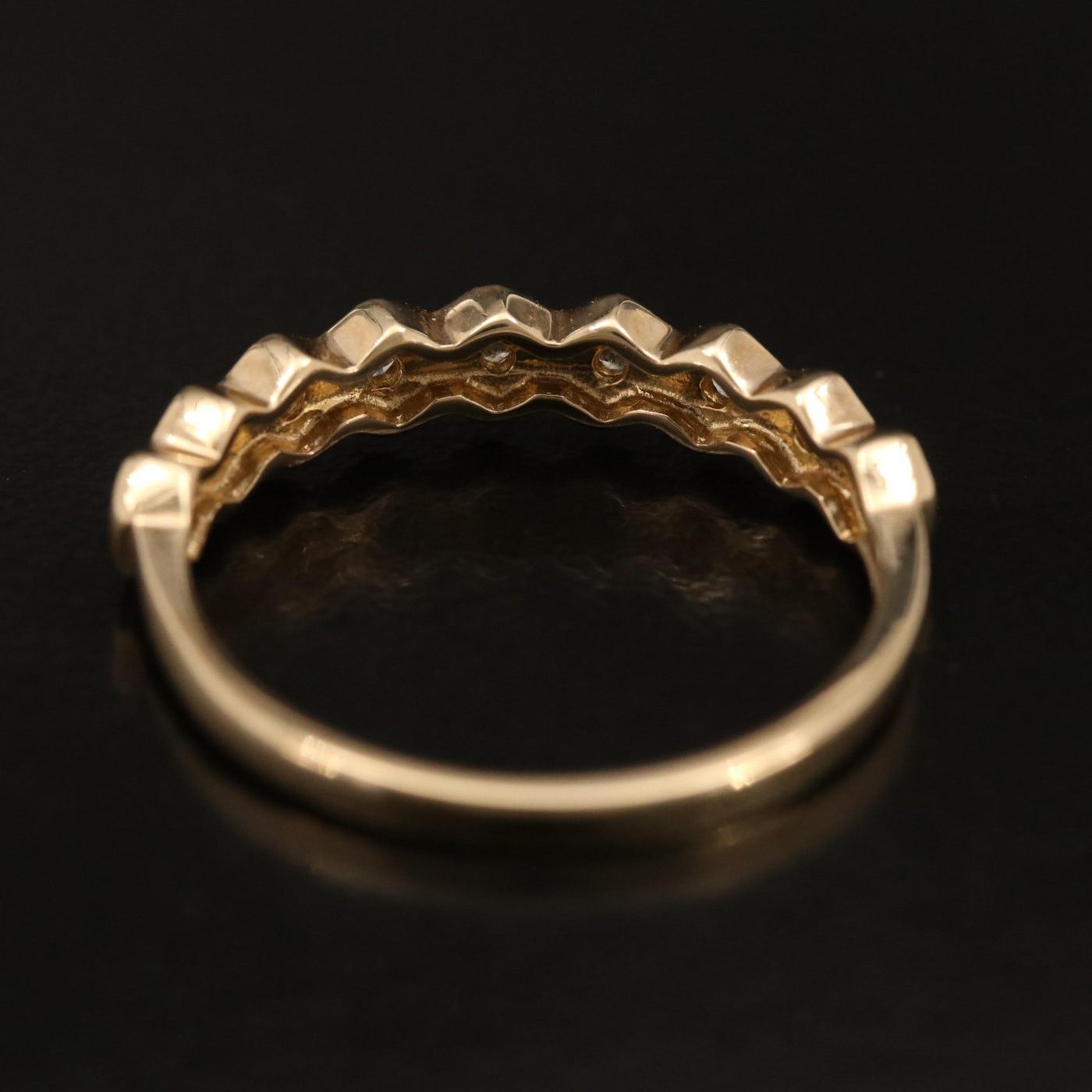 Other Vintage 10k .12 ctw Diamond Geometric Band Size ONE SIZE - 3 Thumbnail
