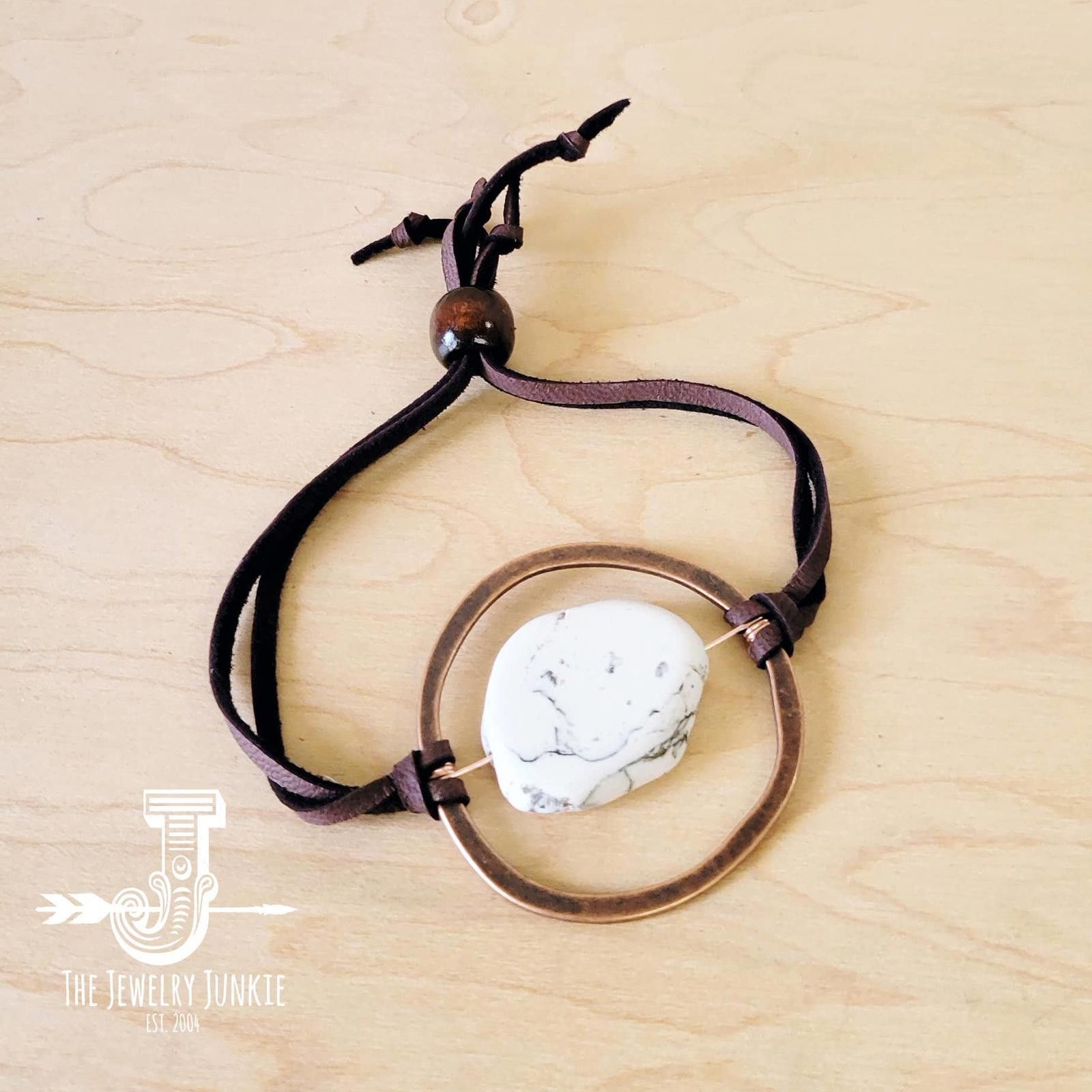 Other White Turquoise Bracelet Stone Slab Adjustable Ties Size ONE SIZE - 2 Thumbnail