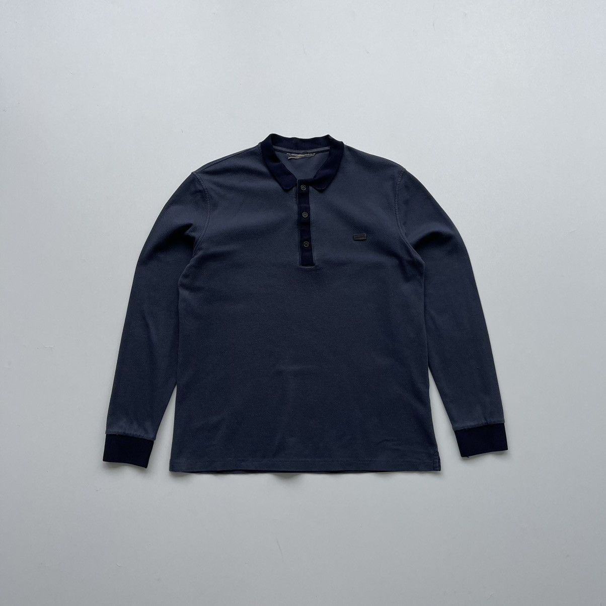 Burberry Burberry London Metal Logo Polo Long Sleeve Blue Size US S / EU 44-46 / 1 - 1 Thumbnail