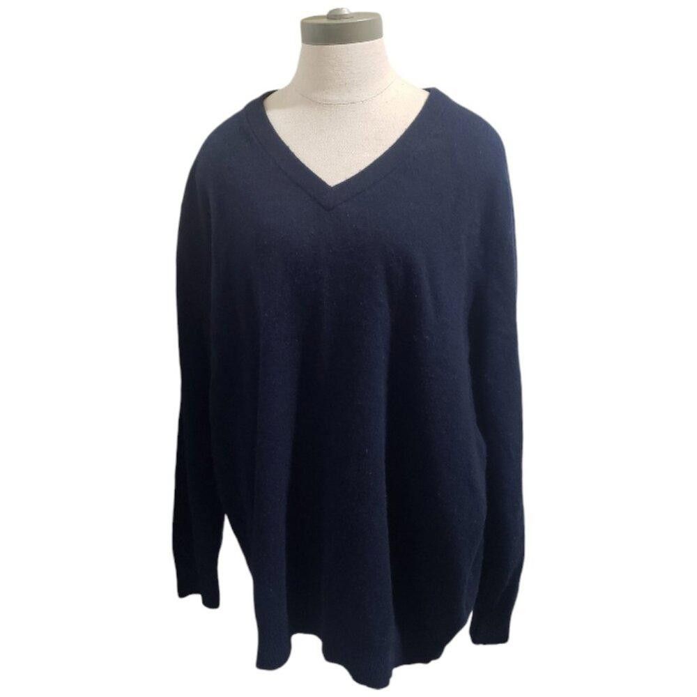 Lands' End CT1926 Lands End Men's navy Cashmere Sweater 2XL 50-52 Size US M / EU 48-50 / 2 - 1 Thumbnail