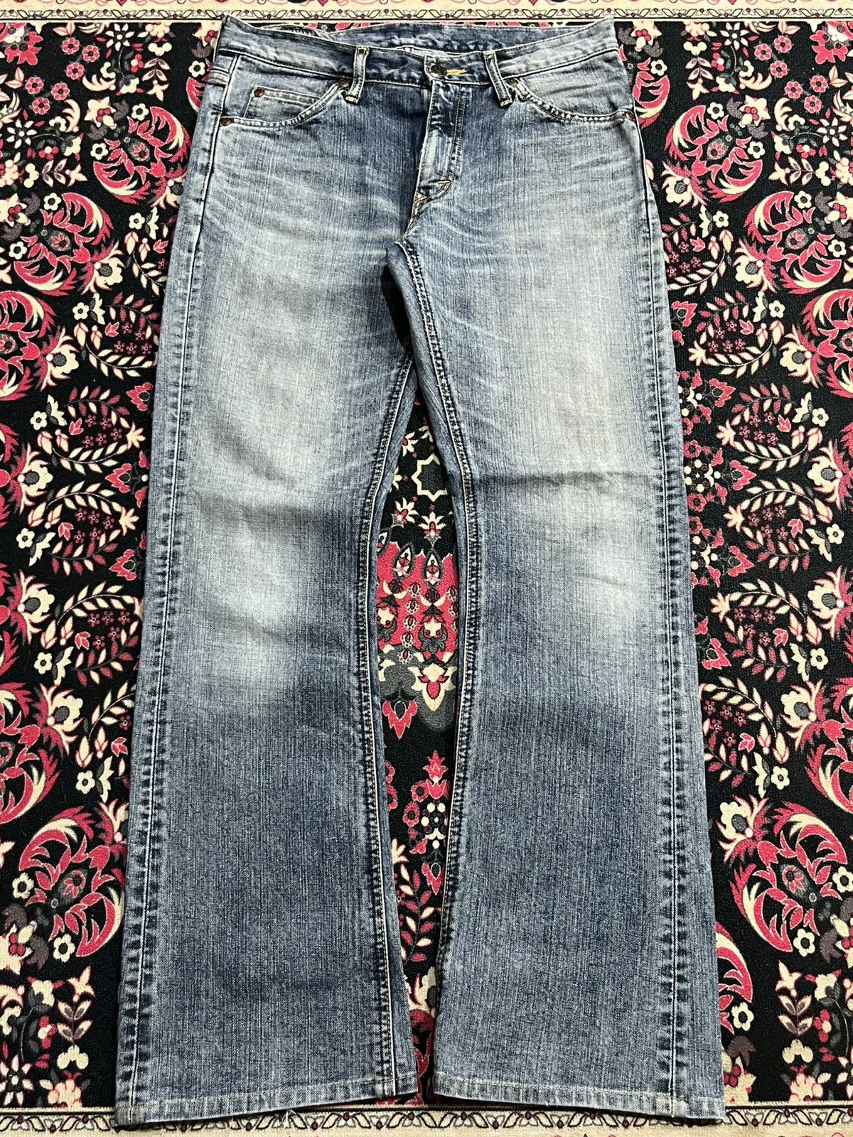 Lee Vintage Japanese Lee Riders Blue Washed Flare Jeans Size US 30 / EU 46 - 1 Thumbnail