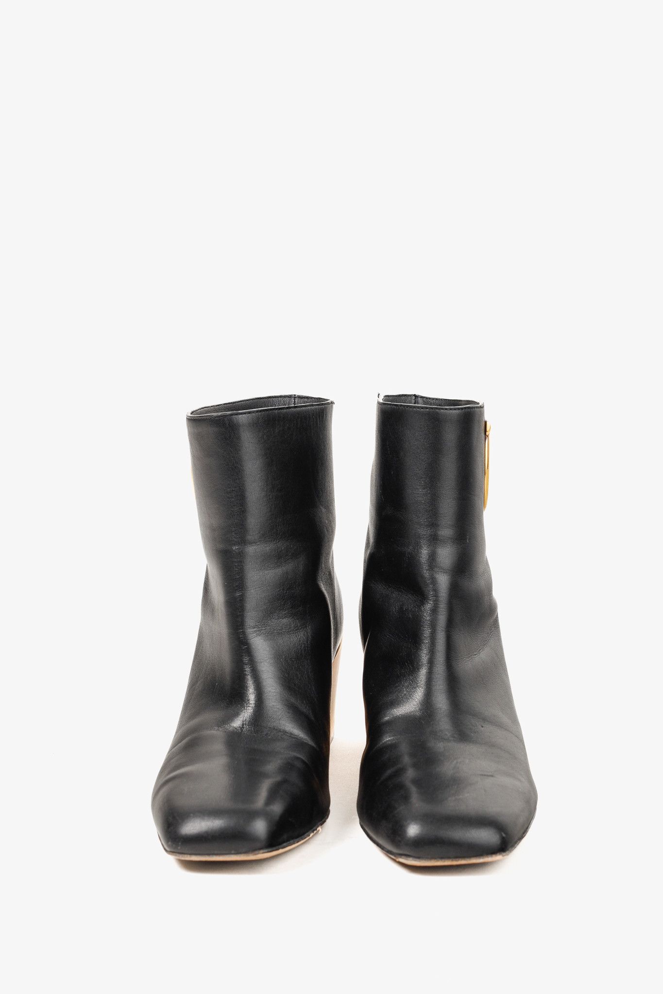 Salvatore Ferragamo Albiano Black Leather Ankle Boots