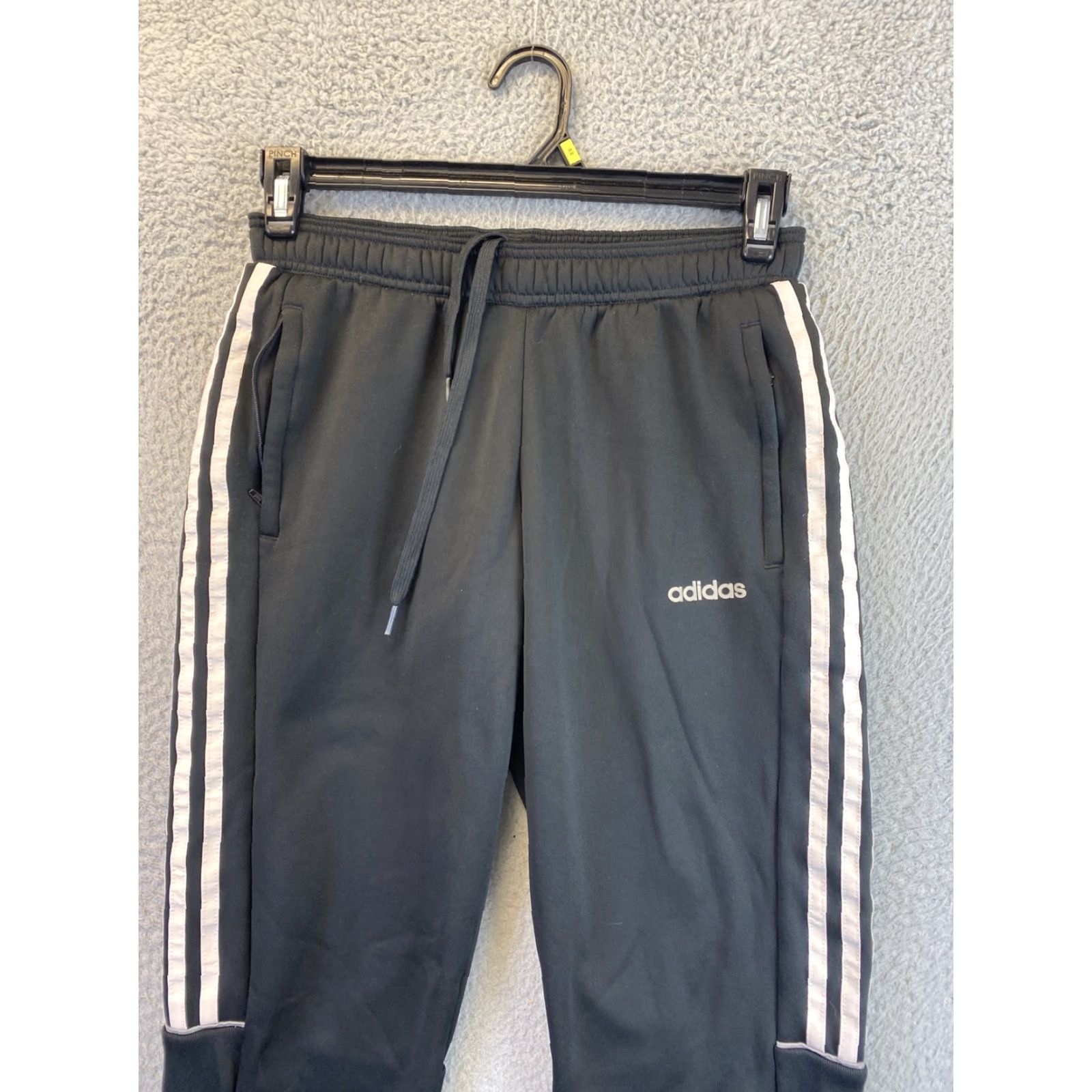 Adidas adidas Men Track Pants Joggers Sz S Black Zip Ankles Pockets Stripes /31-74 Size US 29 - 3 Thumbnail