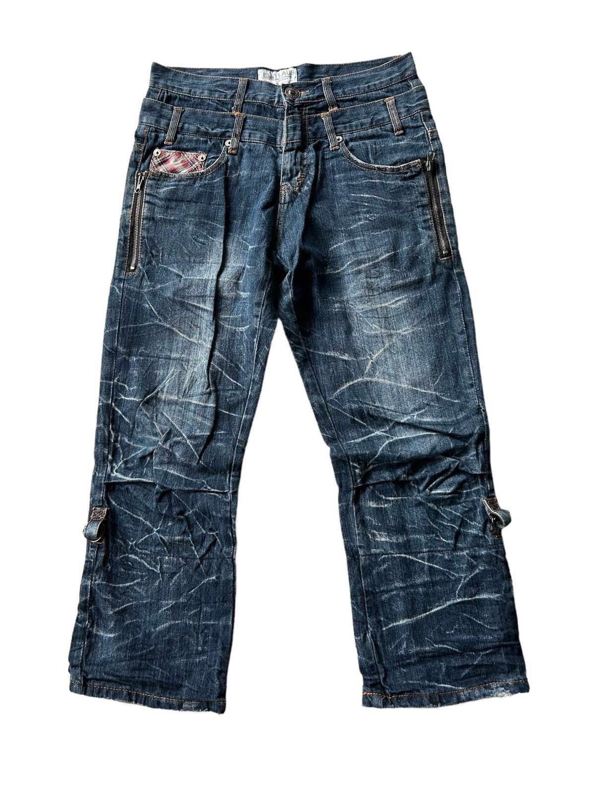 Japanese Brand × Kapital × Vintage NYLAUS Crazy Punk Bondage Denim Style ☠️ Size US 30 / EU 46 - 3 Thumbnail