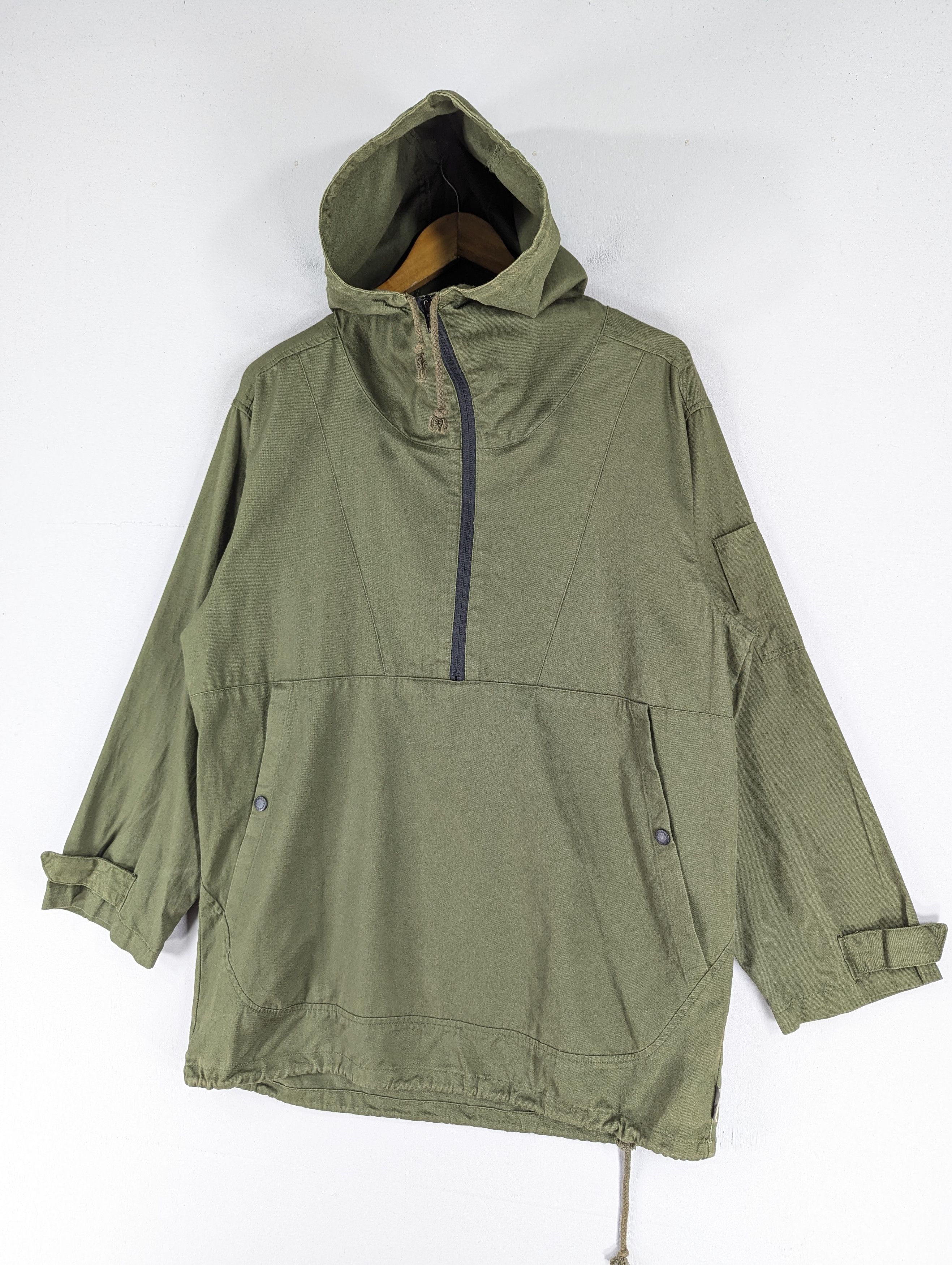 Japanese Brand Fieldcore Green Army Anorak Halfzipper Hoodie Jacket Size US L / EU 52-54 / 3 - 3 Thumbnail