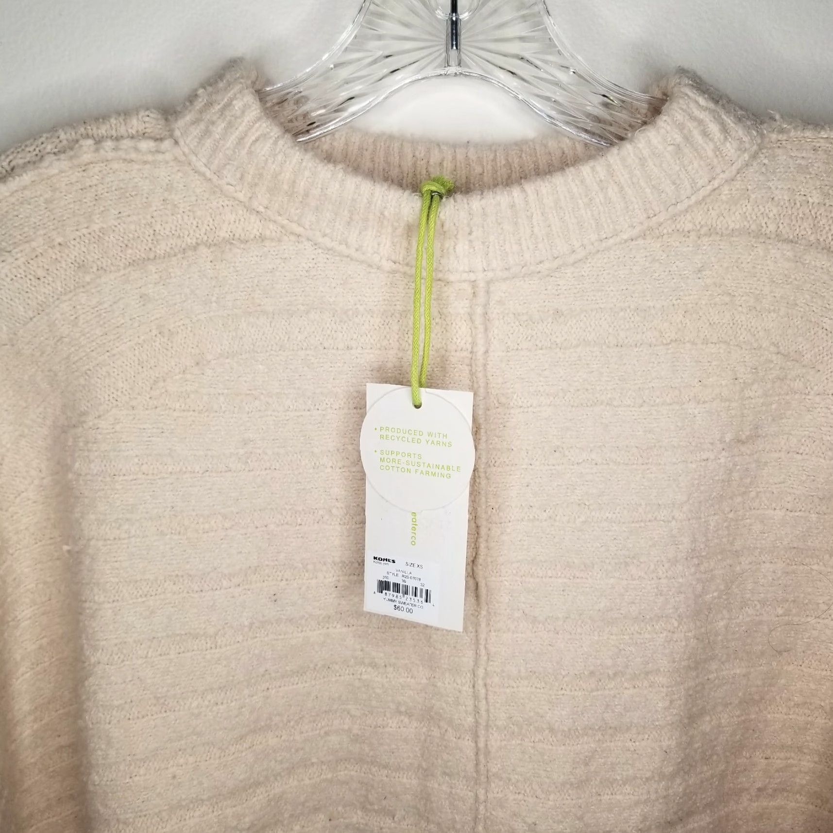 CO NEW Yummy Sweater Co. Ivory Pullover Sweater with Arm Holes Womens XS Size XS / US 0-2 / IT 36-38 - 2 Thumbnail