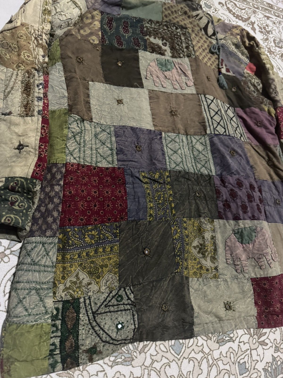 If Six Was Nine × Japanese Brand × Le Grande Bleu (L.G.B.) Vtg Japan Patchwork Sashiko Heavy Jacket Hoodie Size US L / EU 52-54 / 3 - 6 Thumbnail