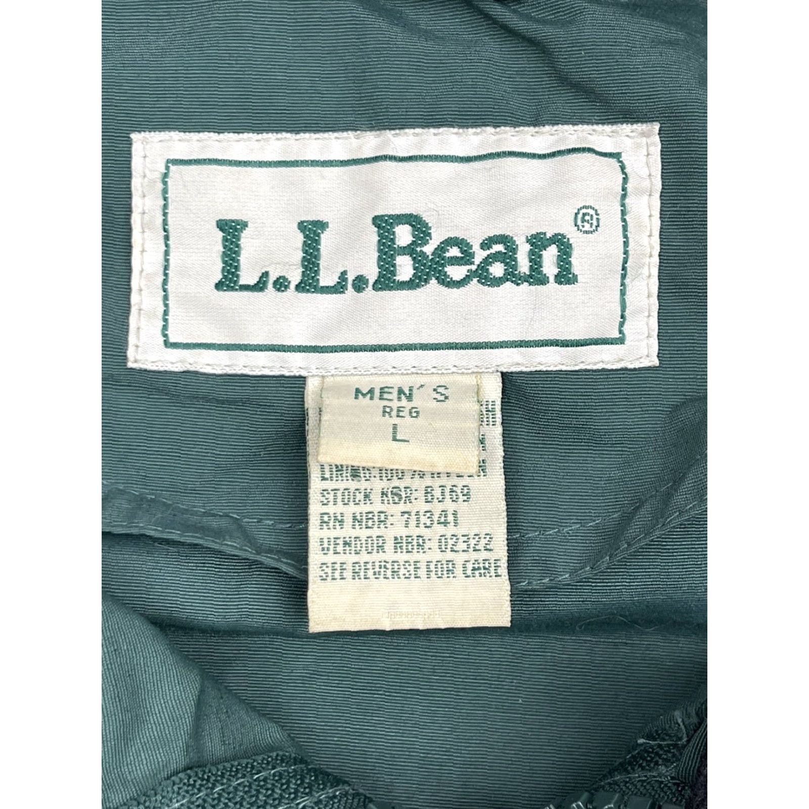Vintage VTG LL Bean Windbreaker Jacket Green Full Zip Hooded Shell L Mens Large Nylon Outdoor Winter Jacket Size US L / EU 52-54 / 3 - 3 Thumbnail