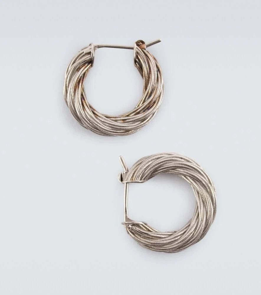 Bottega Veneta o1n1vont1124 Dup / Size: OS / Cord Sterling Hoop Earrings Size ONE SIZE - 2 Thumbnail