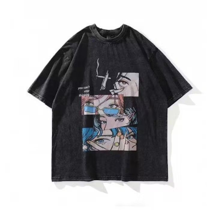 Japanese Brand Eyes Print Graphic Washed T Shirt Size US XL / EU 56 / 4 - 1 Thumbnail