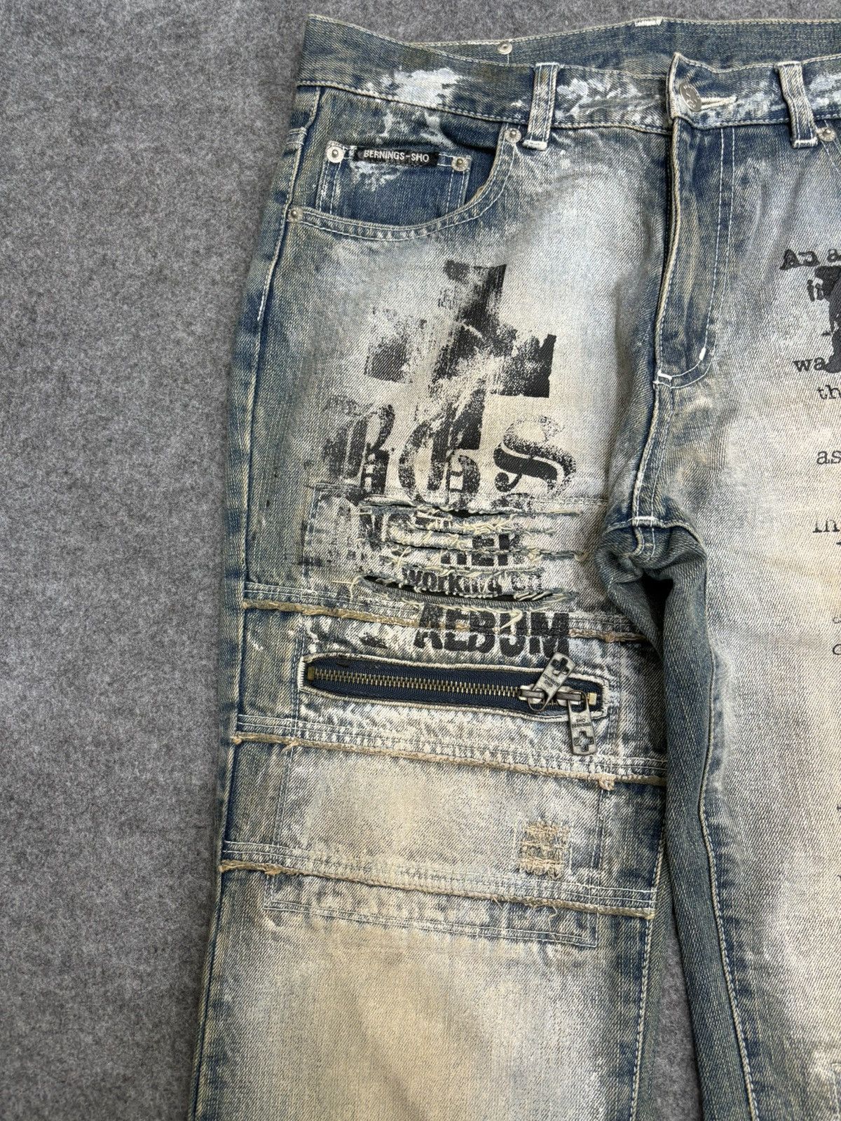 Japanese Brand 🔥FLARE🔥BERNINGS SHO Japan Punk Designer Junya Denim F546 Size US 30 / EU 46 - 4 Thumbnail