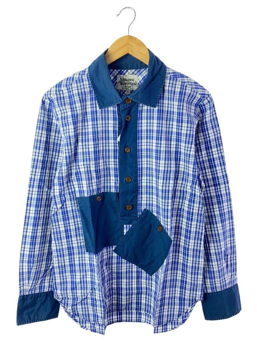 image of Vivienne Westwood Checkered Shirt in Navy, Men's (Size Medium)