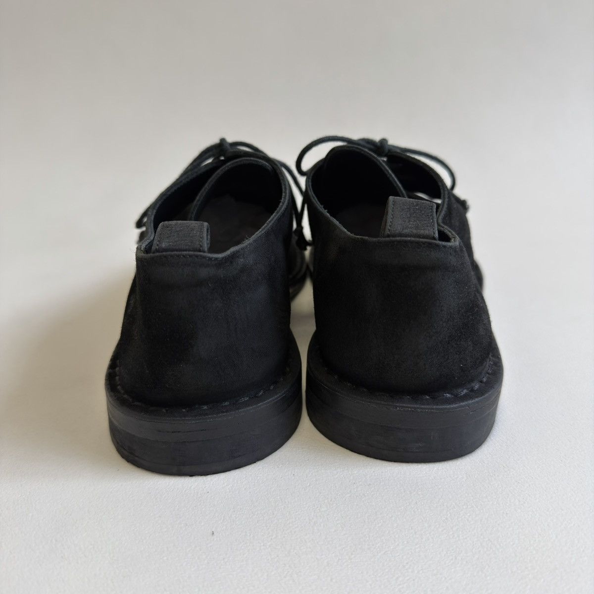 Ann Demeulemeester Sample Black Burnished Suede Lace Up Shoes Size US 9 / EU 42 - 12 Thumbnail