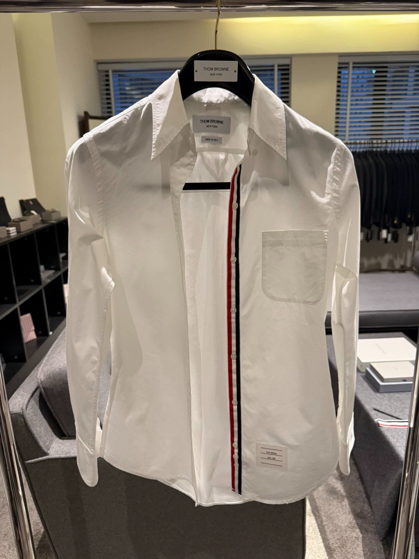 Thom Browne Thom Browne Women's Classic Tricolor White Poplin Shirt Size S / US 4 / IT 40 - 1 Thumbnail