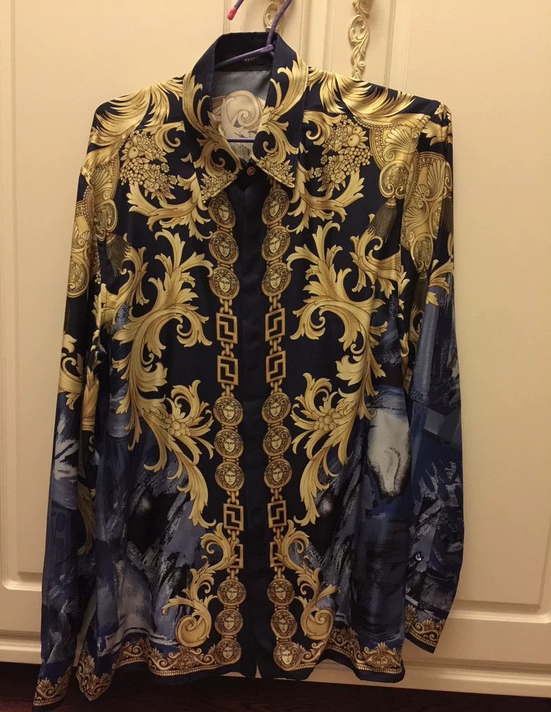 Versace Versace Mulberry silk printed shirt Size US XXS / EU 40 - 1 Thumbnail