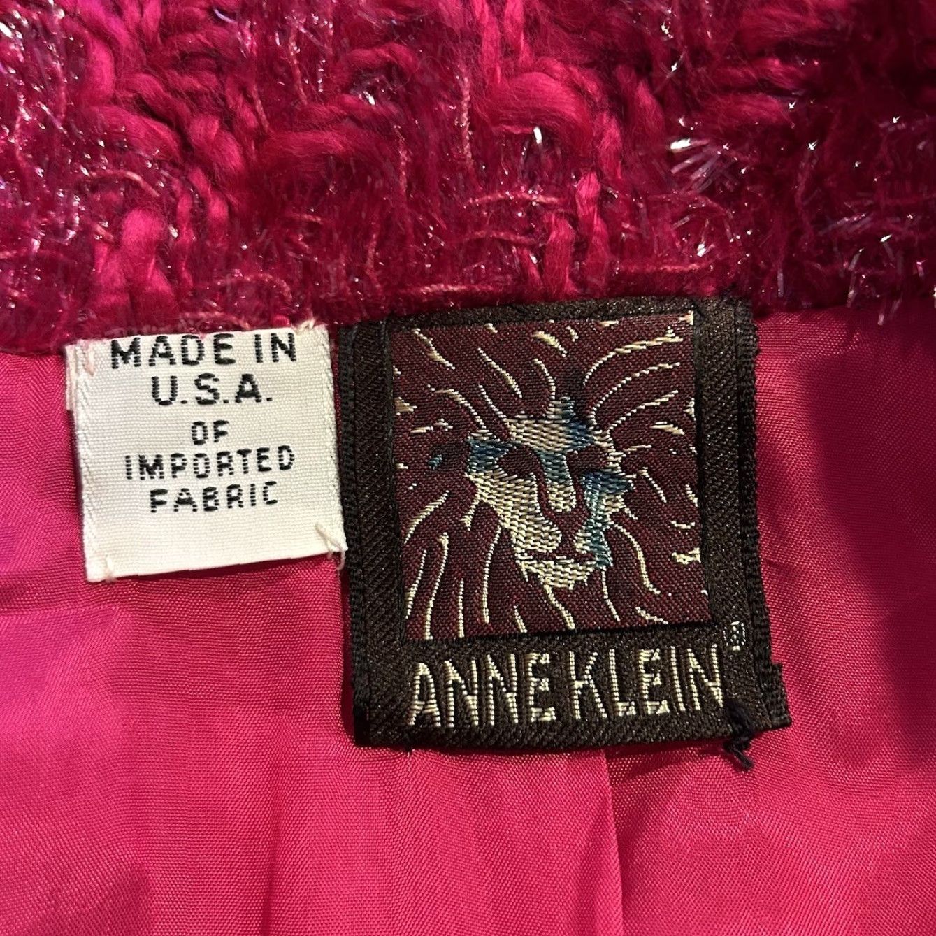 Anne Klein VINTAGE Anne Klein Blazer Pink Wool Blend Tweed Knit Union Made 12 Shirt Womens Size XL / US 12-14 / IT 48-50 - 5 Thumbnail