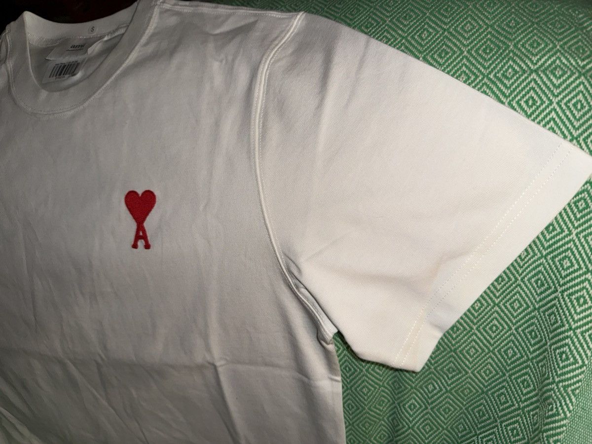 AMI AMI PARIS “De Coeur” embroidered cotton-jersey Tee! UNISEX! Size US XS / EU 42 / 0 - 6 Thumbnail