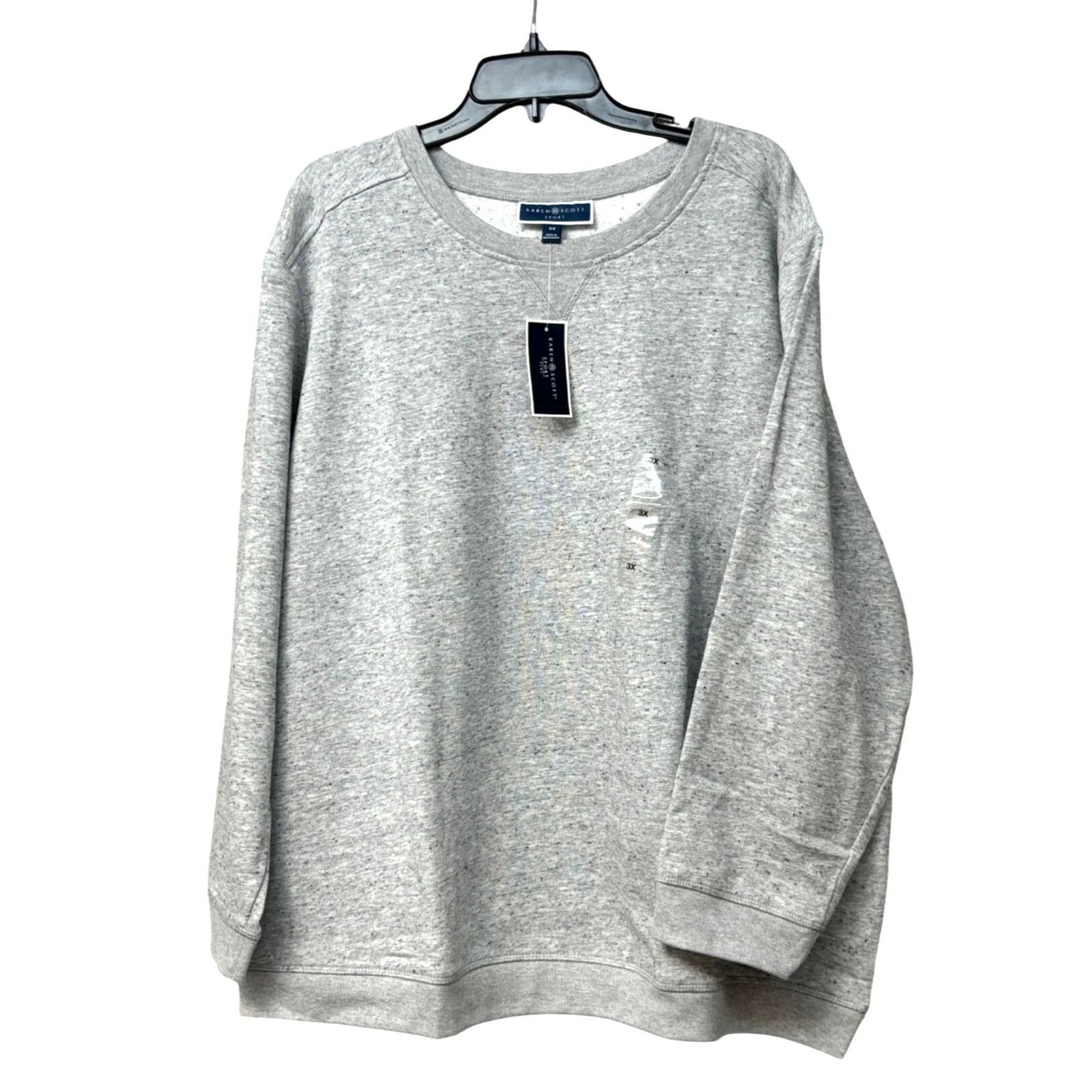 Other Karen Scott Plus Size Crewneck Sweatshirt, Smoke Gray Heathe Size ONE SIZE - 9 Thumbnail