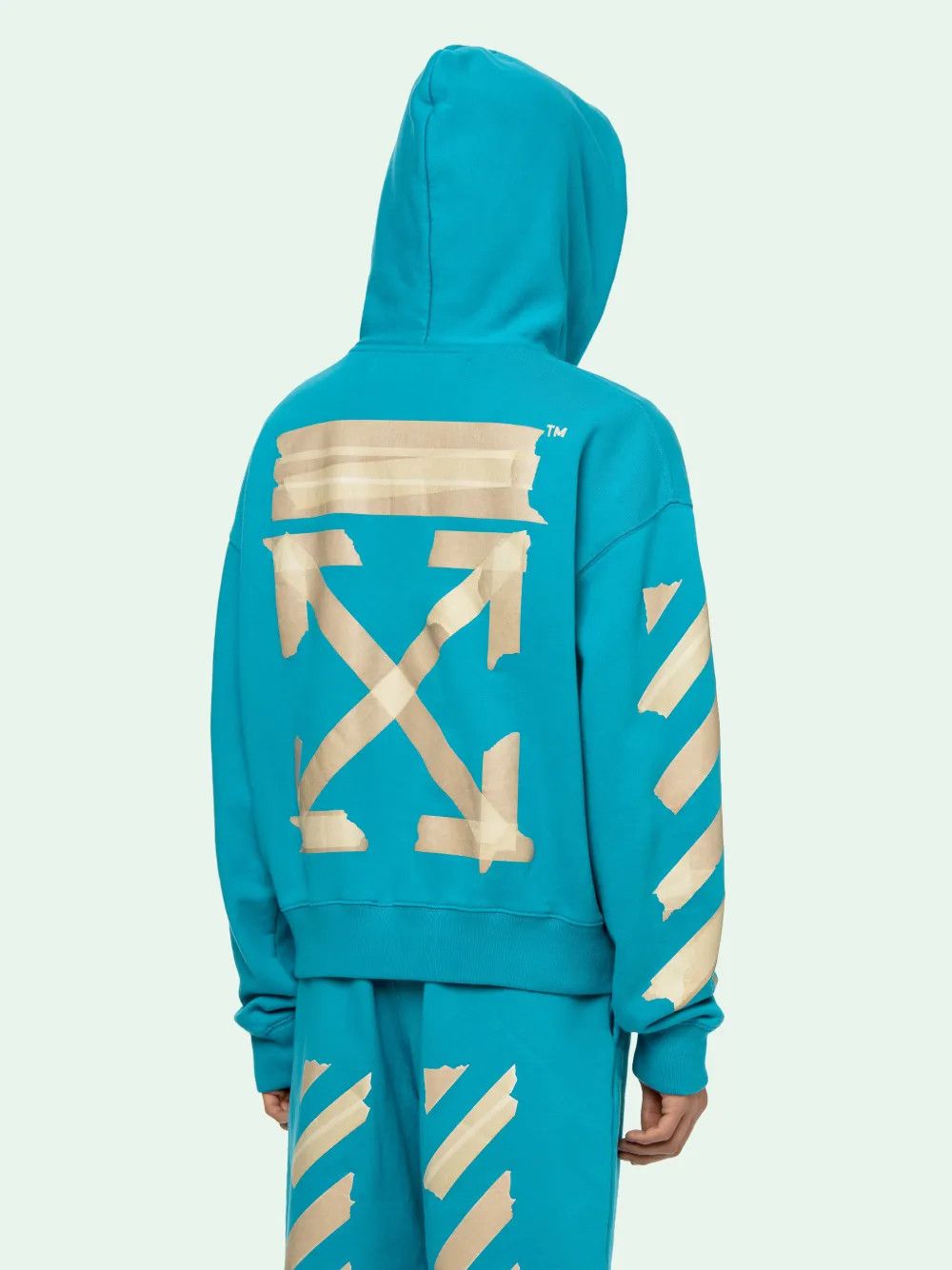 Off-White Blue Tape Arrows Logo Oversized Hoodie Size M / US 6-8 / IT 42-44 - 3 Thumbnail