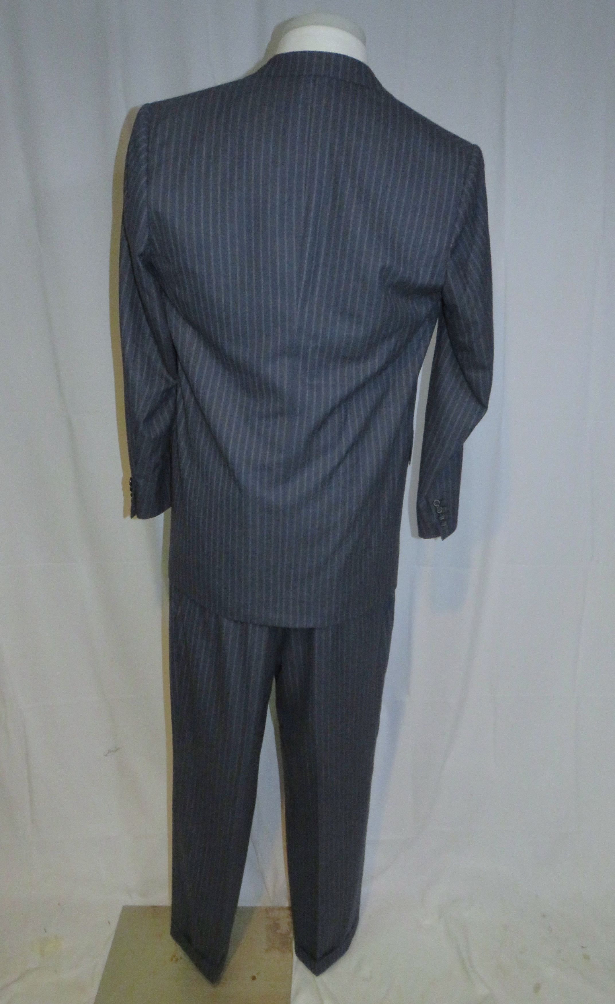 Brioni Nomentano Super 160 Custom Made Blue Striped Suit 42L NWT Size 42L - 2 Thumbnail