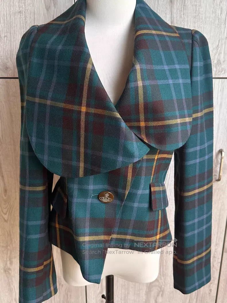 Vivienne Westwood Vivienne Westwood Blue-green heart-collar suit, pure wool Size L / US 10 / IT 46 - 3 Thumbnail