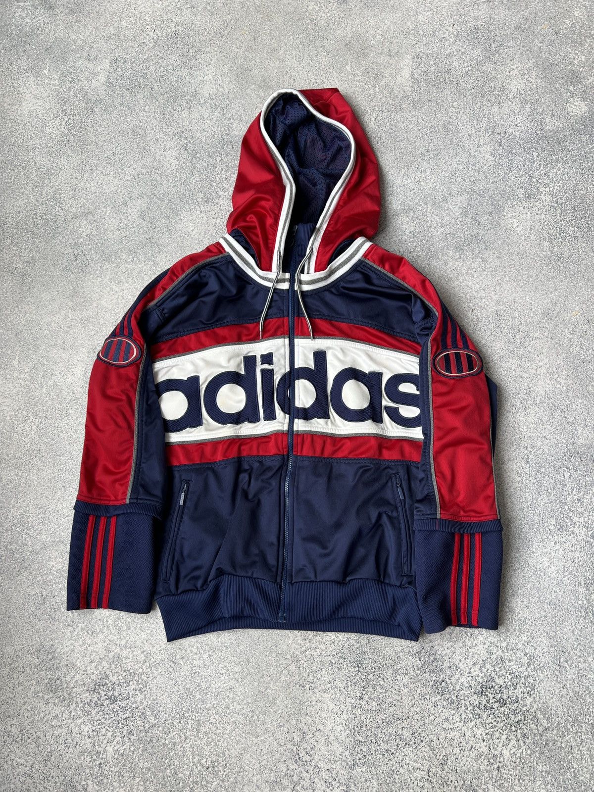 Adidas × Vintage Vintage Adidas big logo 90s style zip hoodie Size US M / EU 48-50 / 2 - 5 Thumbnail