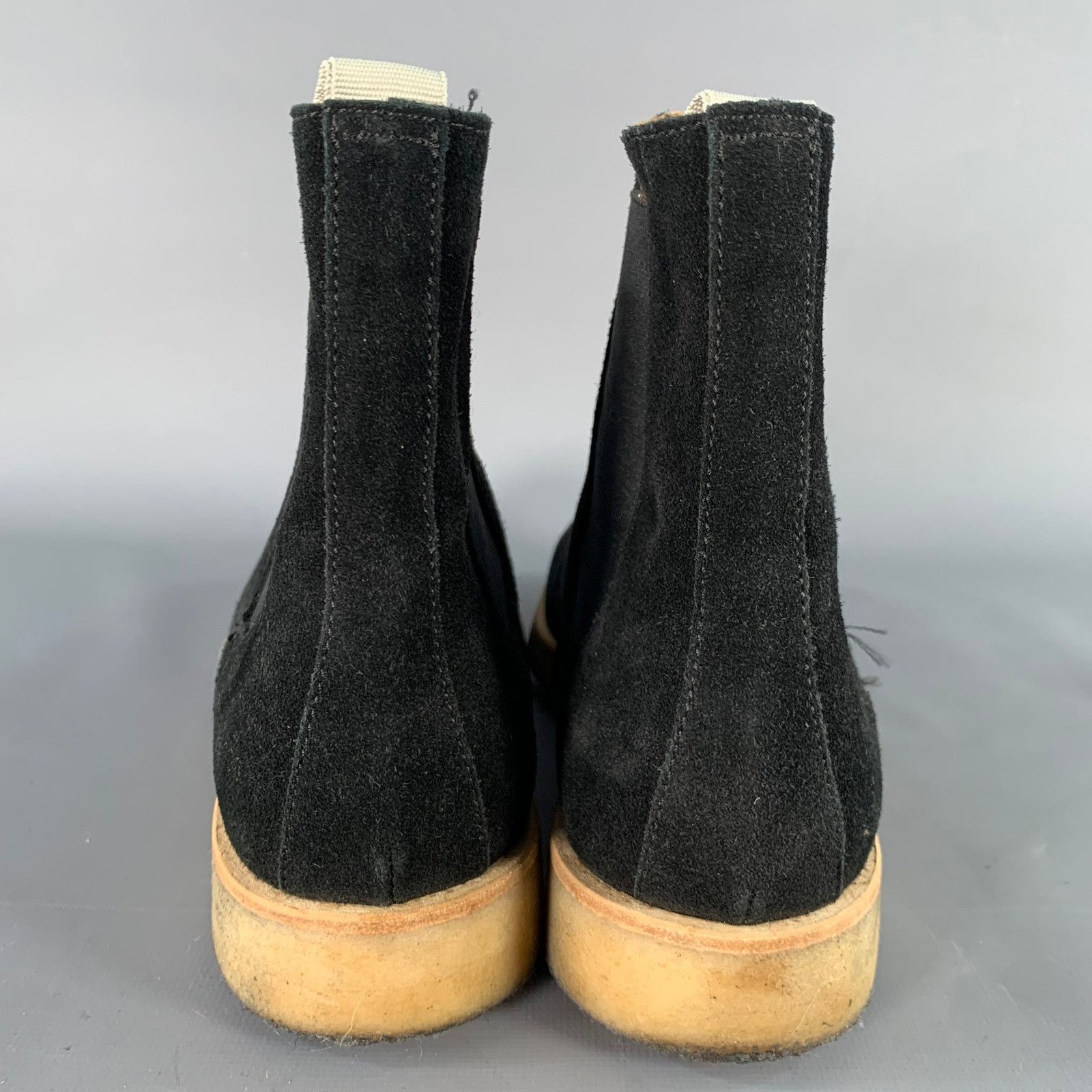 Common Projects Black Suede Crepe Sole Pull On Chelsea Ankle Boots Size US 11 / IT 41 - 3 Thumbnail
