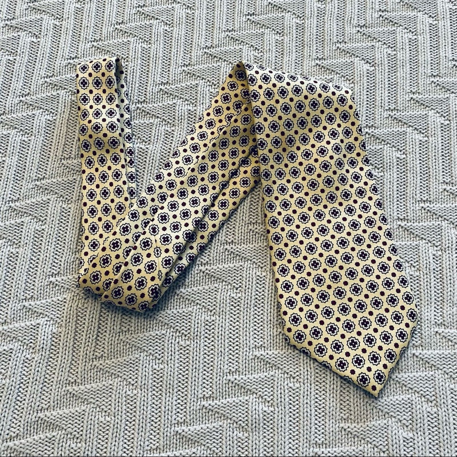 Polo Ralph Lauren Vintage Polo RL yellow patterned silk tie Size ONE SIZE - 1 Thumbnail