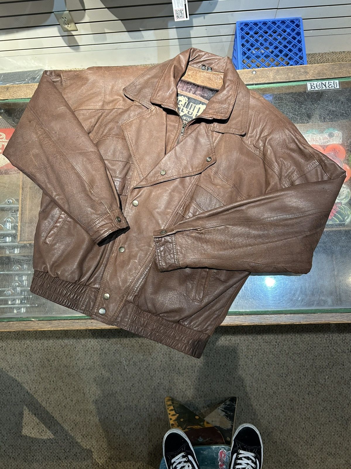 Other Fluid International Leather Jacket Size US XL / EU 56 / 4 - 1 Thumbnail