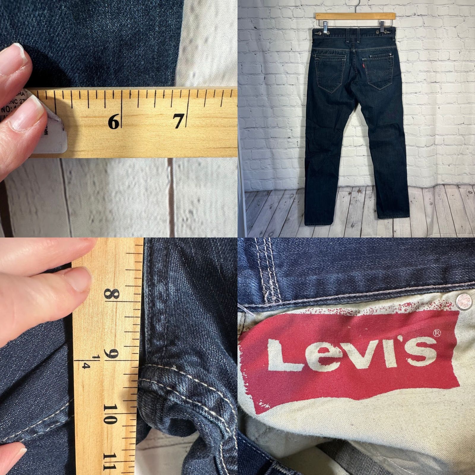 Levi's Levi's 511 Mens Dark Wash Denim Jeans Adjustable Waist Indigo 31x30 Straight Regular Jeans Mens Color Blue 90s? Size US 31 - 8 Thumbnail