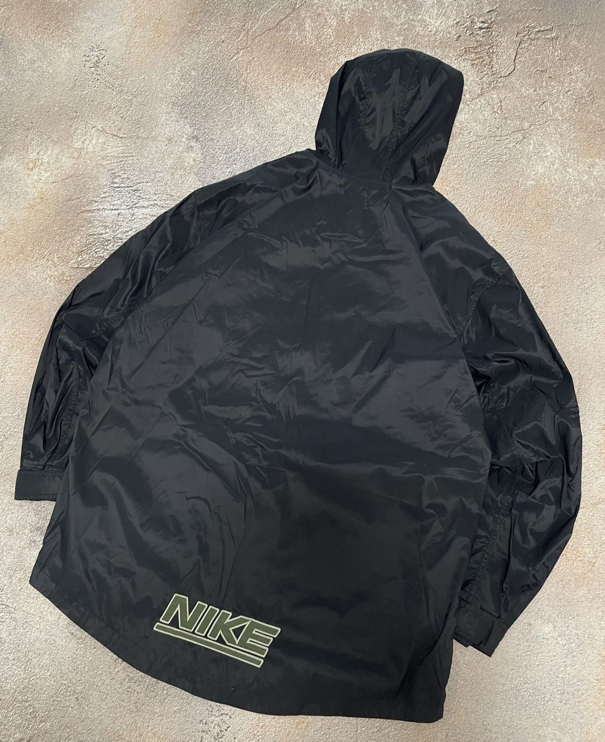 Nike Vintage Nike Nylon Drill Black Jacket Anorak Big Logo Size US XL / EU 56 / 4 - 2 Thumbnail