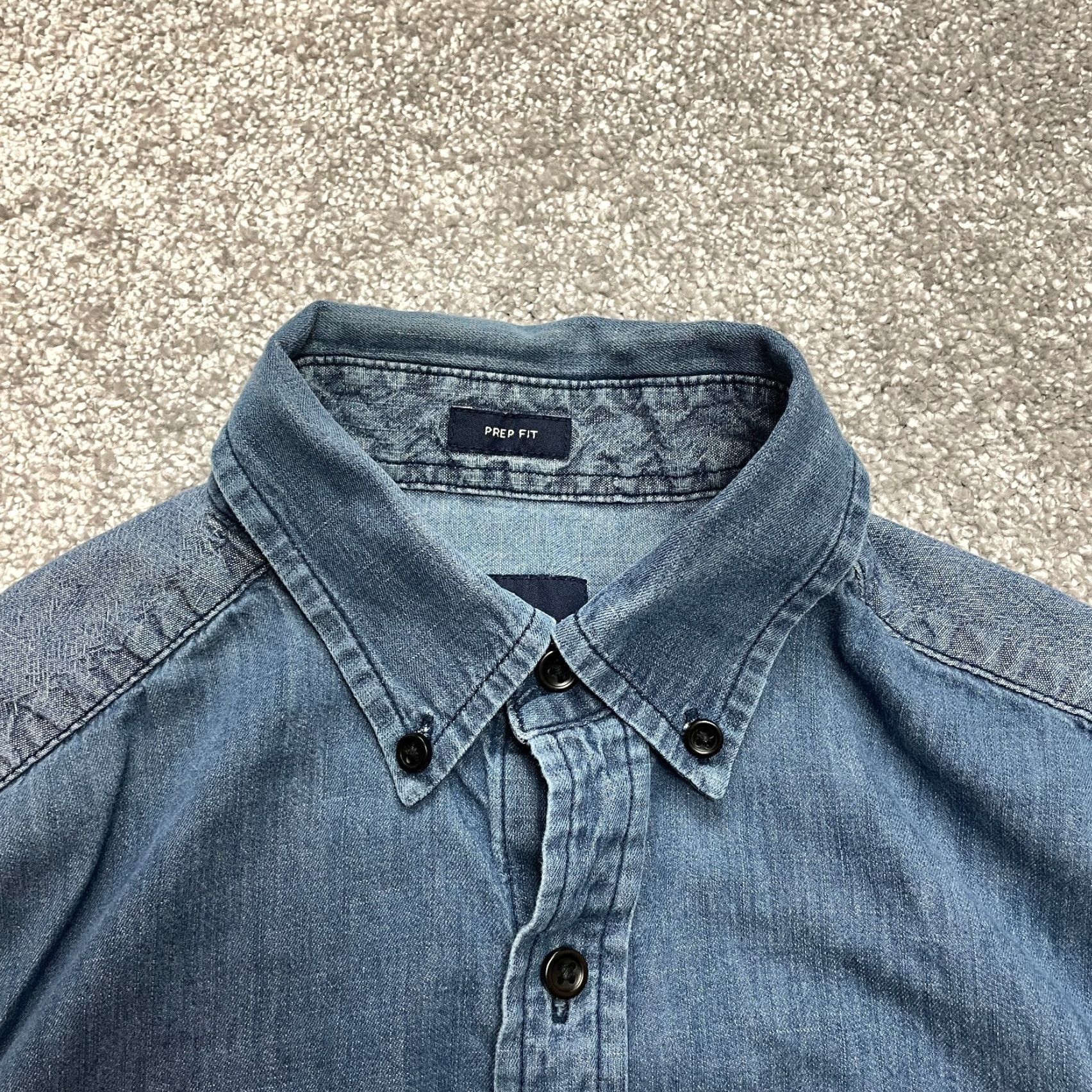 American Eagle Outfitters American Eagle Button Up Shirt Womens XS Blue Chambray Cotton Size XS / US 0-2 / IT 36-38 - 2 Thumbnail