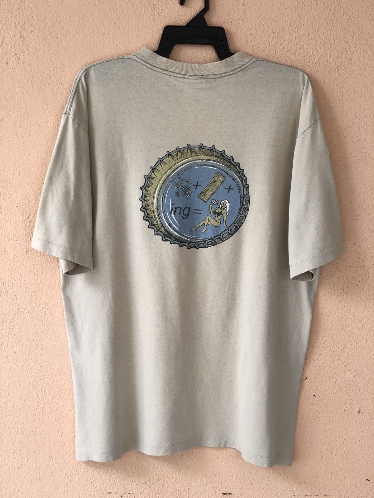 Santa Cruz Skateboards × Vintage Vintage 90s SIMS Skateboard Streetwear Tee Size US L / EU 52-54 / 3 - 1 Thumbnail