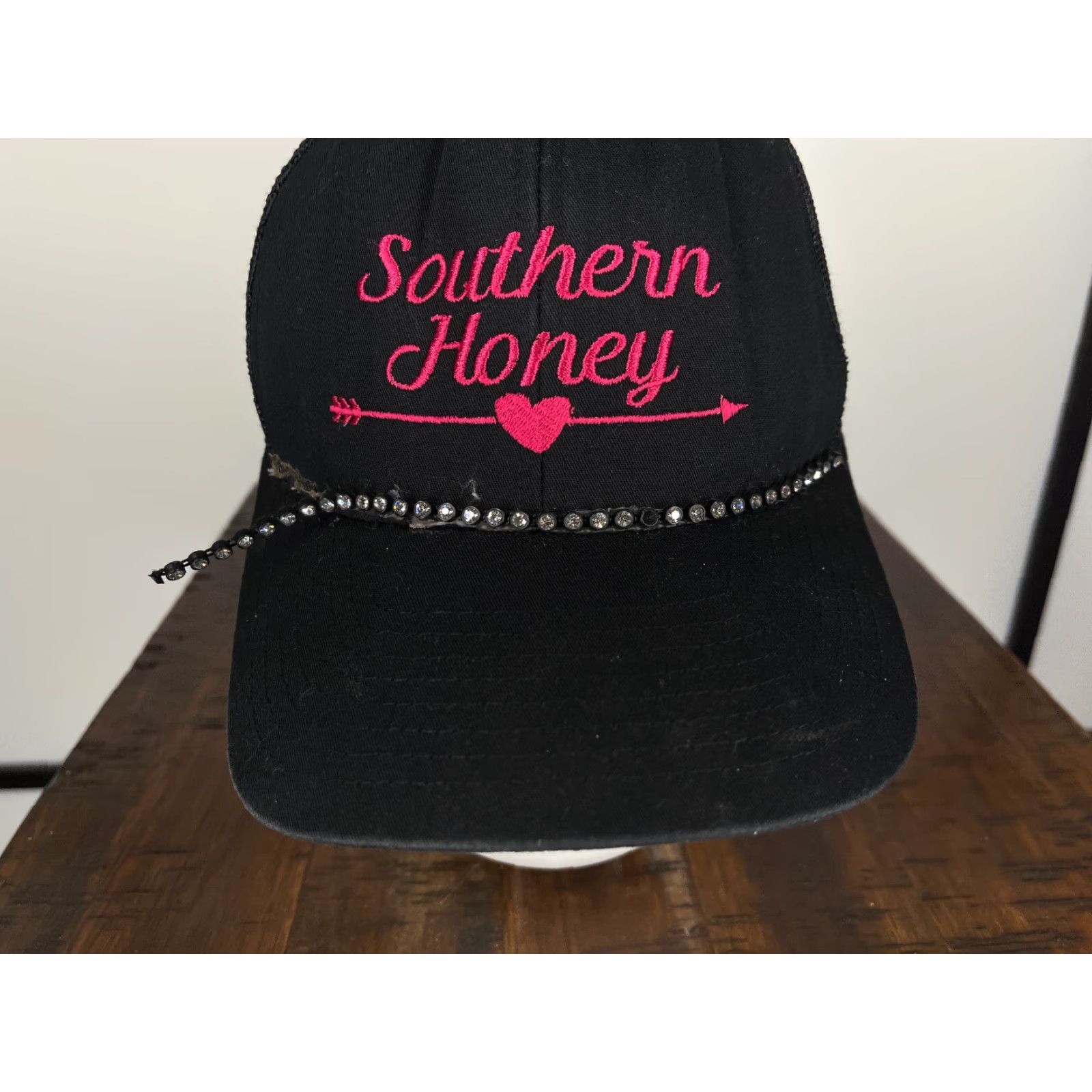 Vintage Southern Honey Hat Cap Snap Back Trucker Bling Nylon Blend One Size Black Womens Size ONE SIZE - 3 Thumbnail
