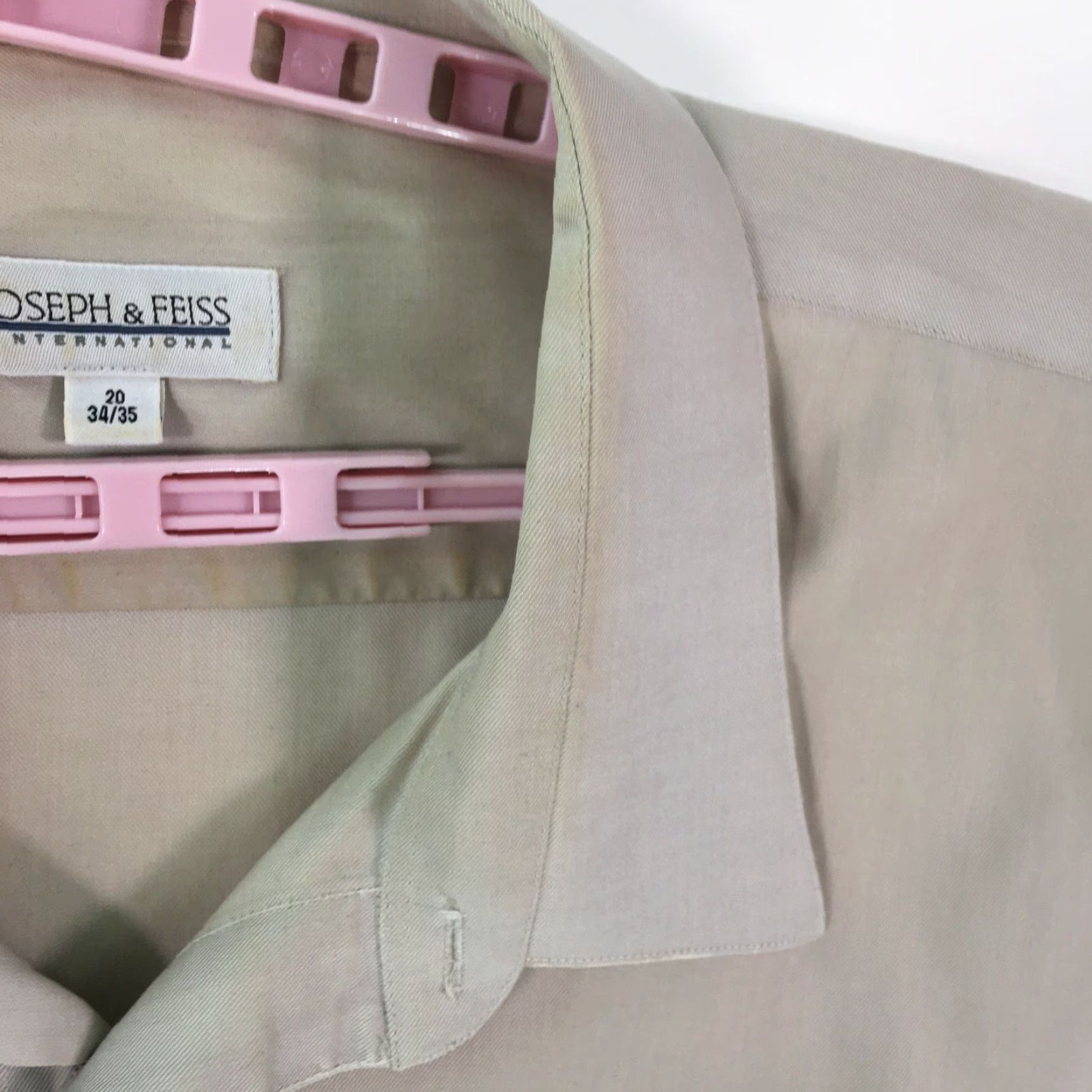 Joseph Joseph And Feiss Mens Casual Regular Beige Long Sleeve Shirt Button Up Size 20 Size US XXL / EU 58 / 5 - 4 Thumbnail