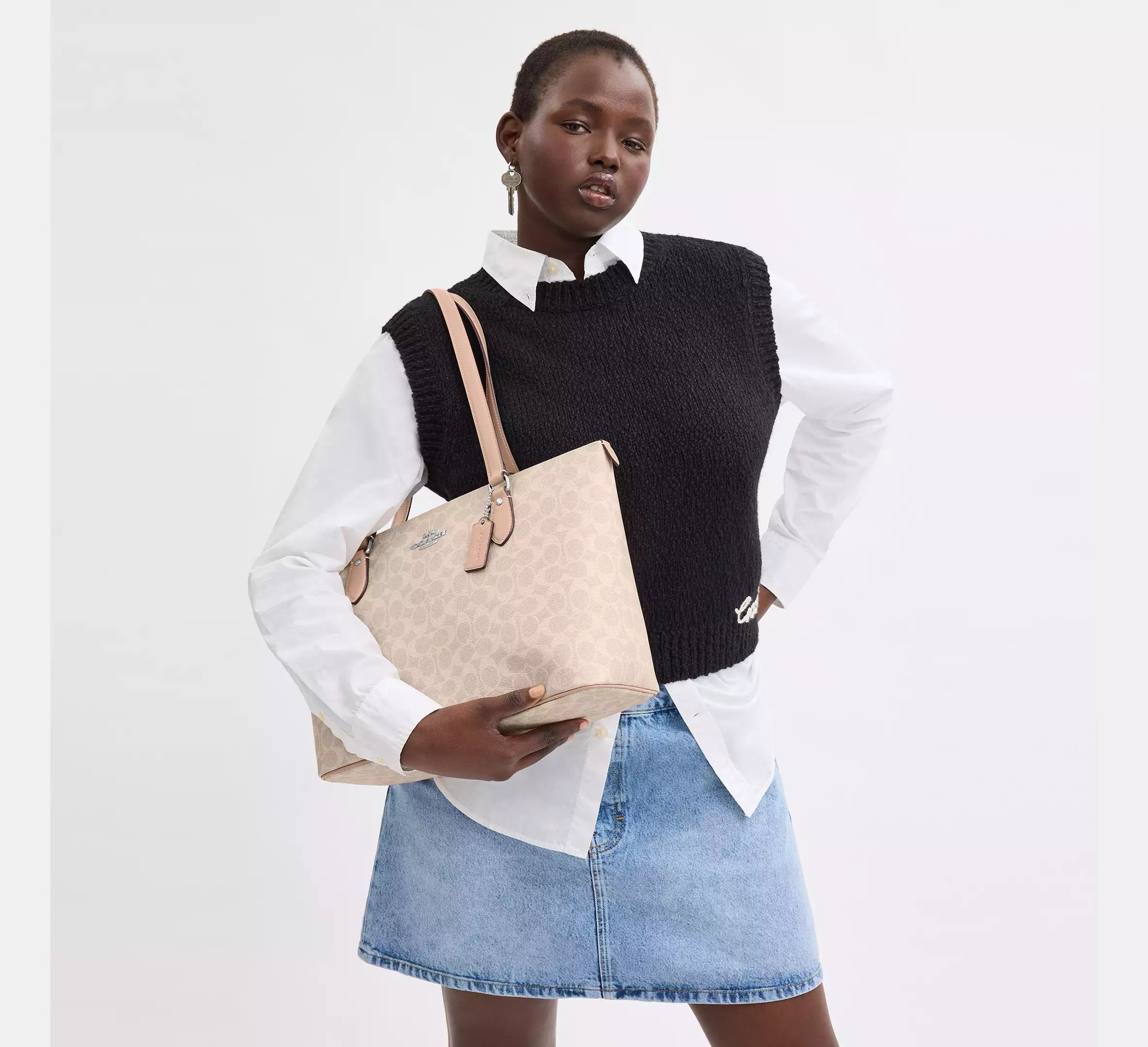 Coach Gallery Tote Bag In Signature Canvas CW381 Size ONE SIZE - 8 Thumbnail