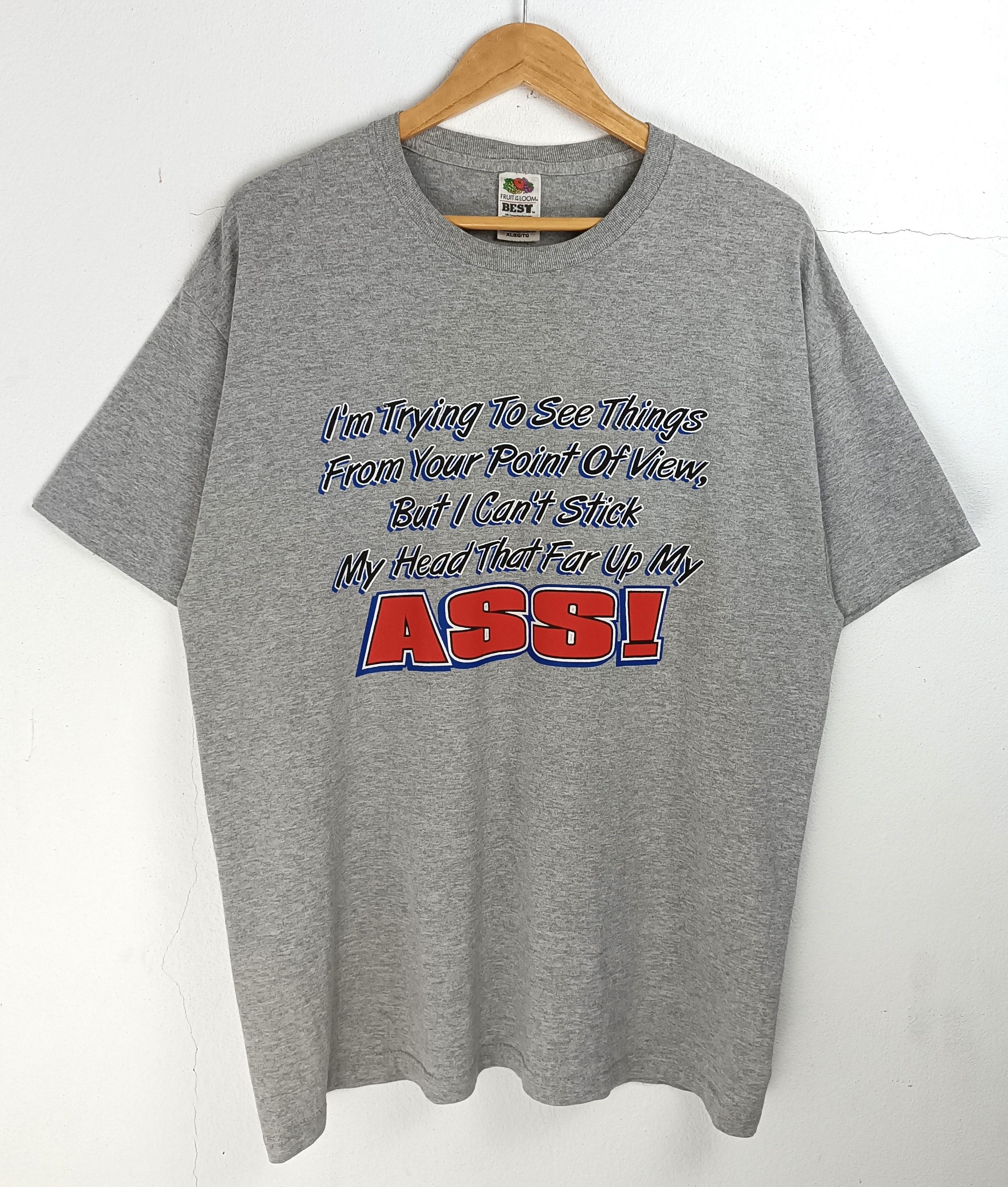 Vintage VINTAGE 90'S MY HEAD THAT FAR UP MY ASS Ts HUMOR ADULT FUNNY Size US XL / EU 56 / 4 - 3 Thumbnail