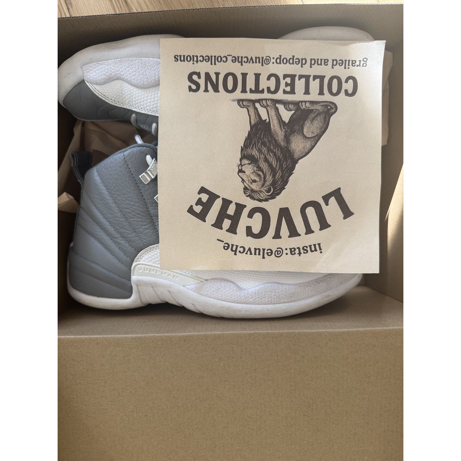 Jordan Brand Air Jordan 12 Retro Shoes Mens Stealth Cool Grey OG Box Size US 9.5 / EU 42-43 - 9 Thumbnail