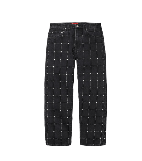 Supreme Supreme Studded Seam Loose Fit Jean Black Size 32 SS25 Size US 32 / EU 48 - 1 Thumbnail