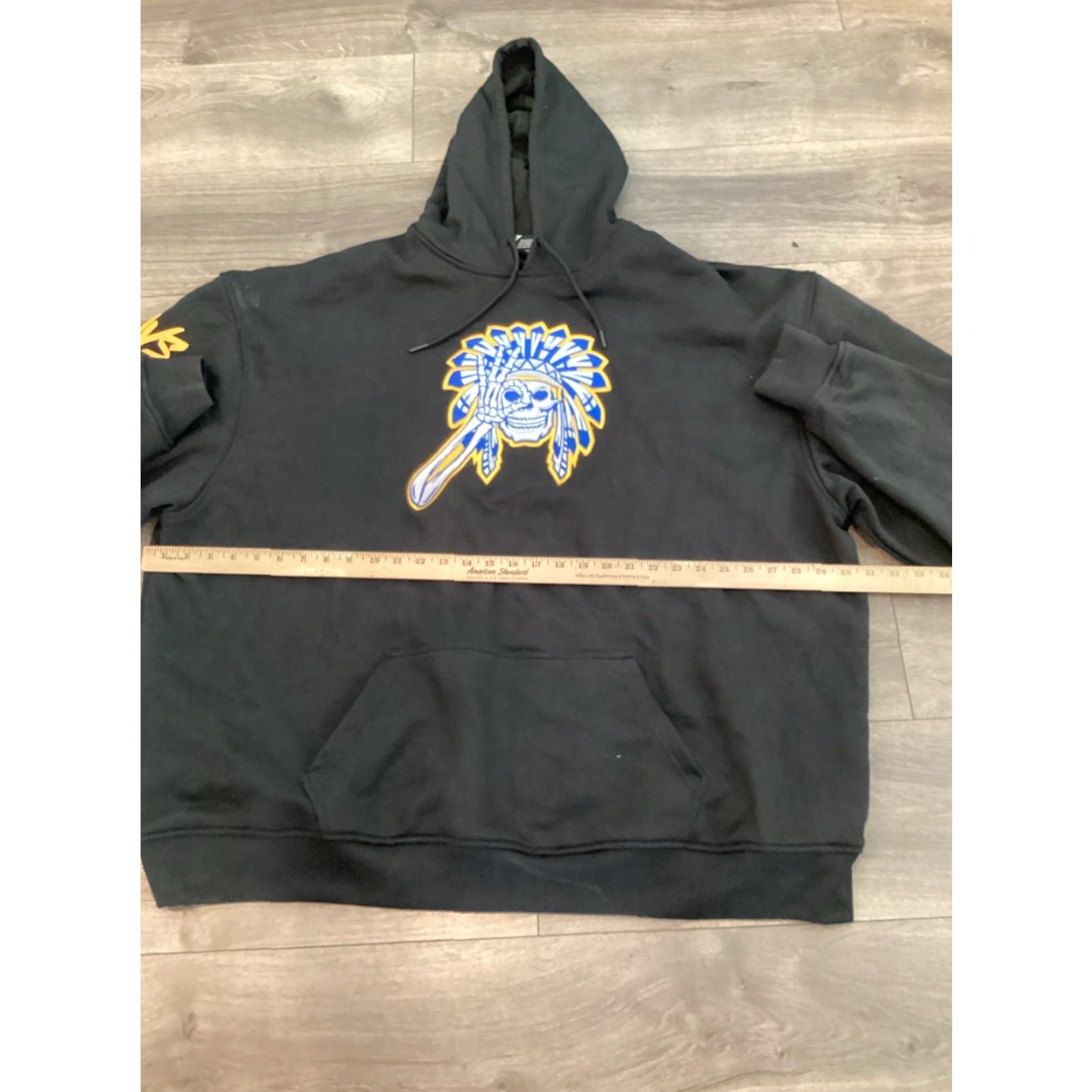 J Brand SAVS Brand Hoodie Black XXXXL Long Sleeve Skull Warrior Pullover Men’s Size US XXL / EU 58 / 5 - 4 Thumbnail