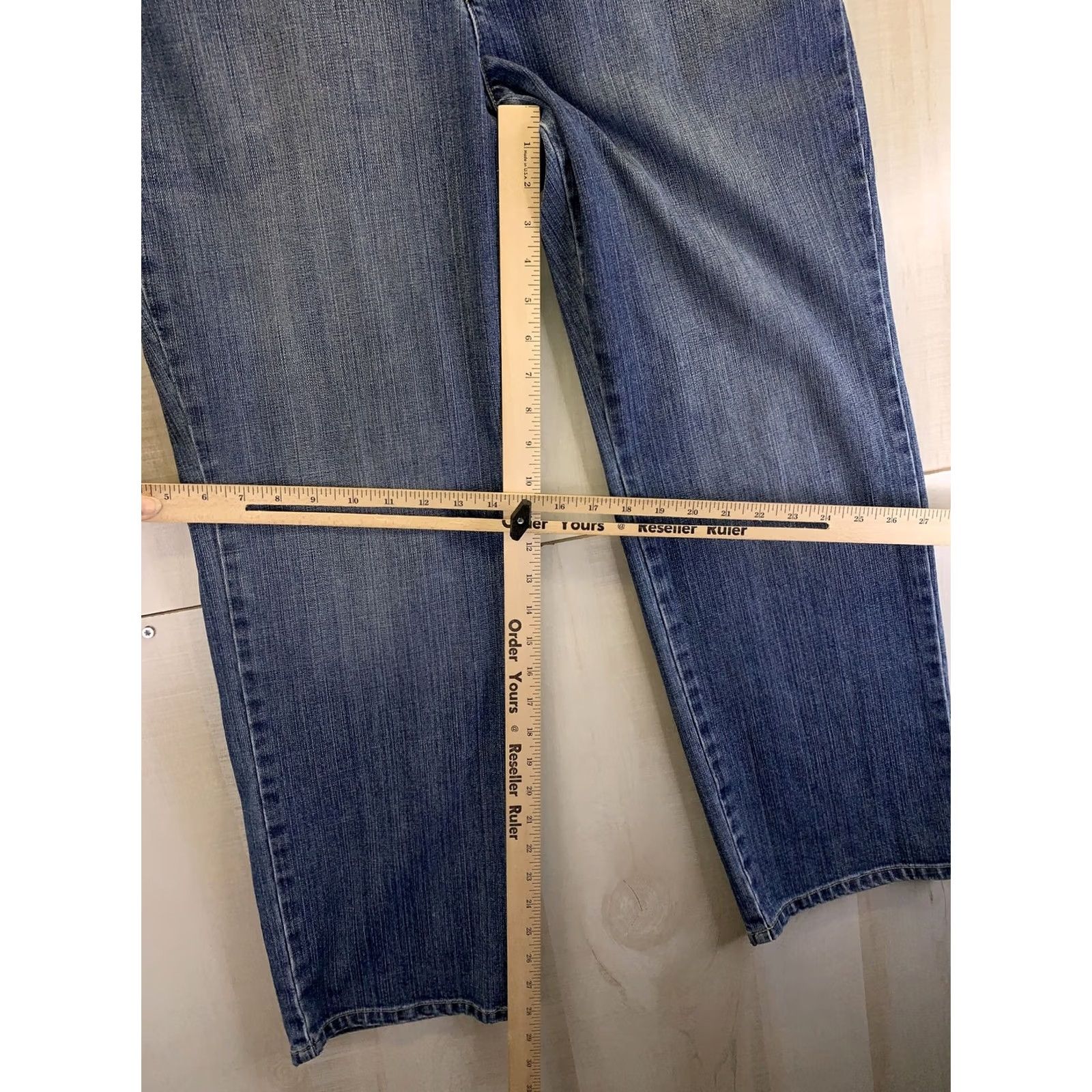 Talbots Talbots Petites Stretch Embroidered Denim Jeans Womens Size 12P Blue Cotton Blend Straight - Mens? Size 34" / US 12 / IT 48 - 4 Thumbnail
