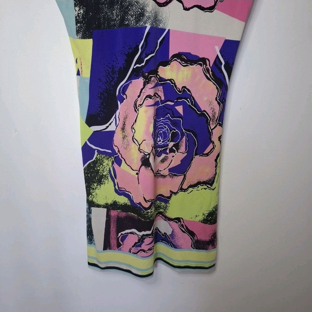 Roberto Cavalli ROBERTO CAVALLI Abstract Printed Jersey Mini Dress Size XL / US 12-14 / IT 48-50 - 3 Thumbnail