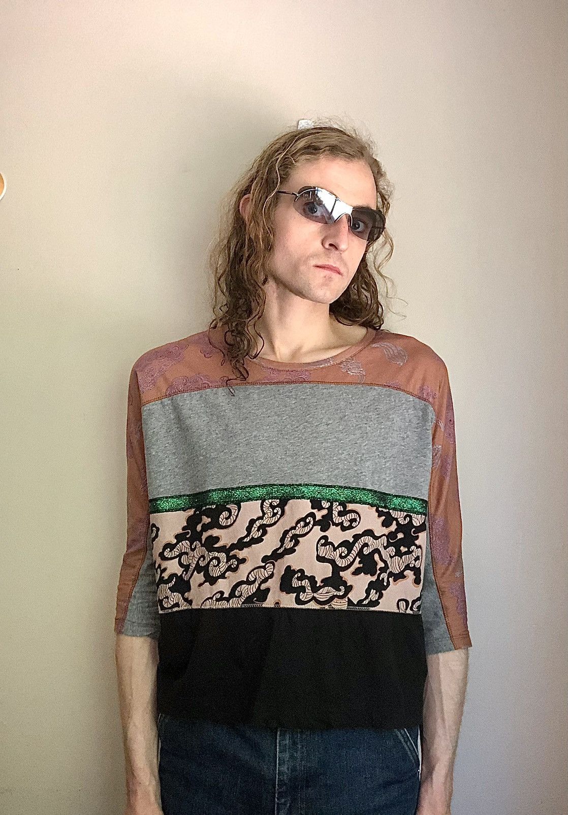 Dries Van Noten Dries Van Noten Glittered Striped Multi Print Shirt Size US S / EU 44-46 / 1 - 1 Thumbnail