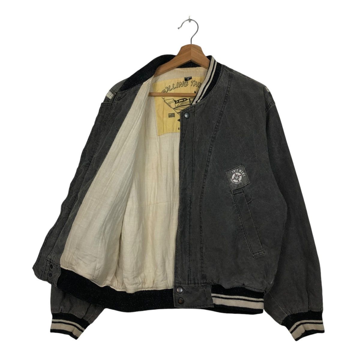 Japanese Brand 🔥VINTAGE FLY BOMBER JACKET CREST CO. BIG LOGO ISSEY MIYAKE Size US M / EU 48-50 / 2 - 13 Thumbnail
