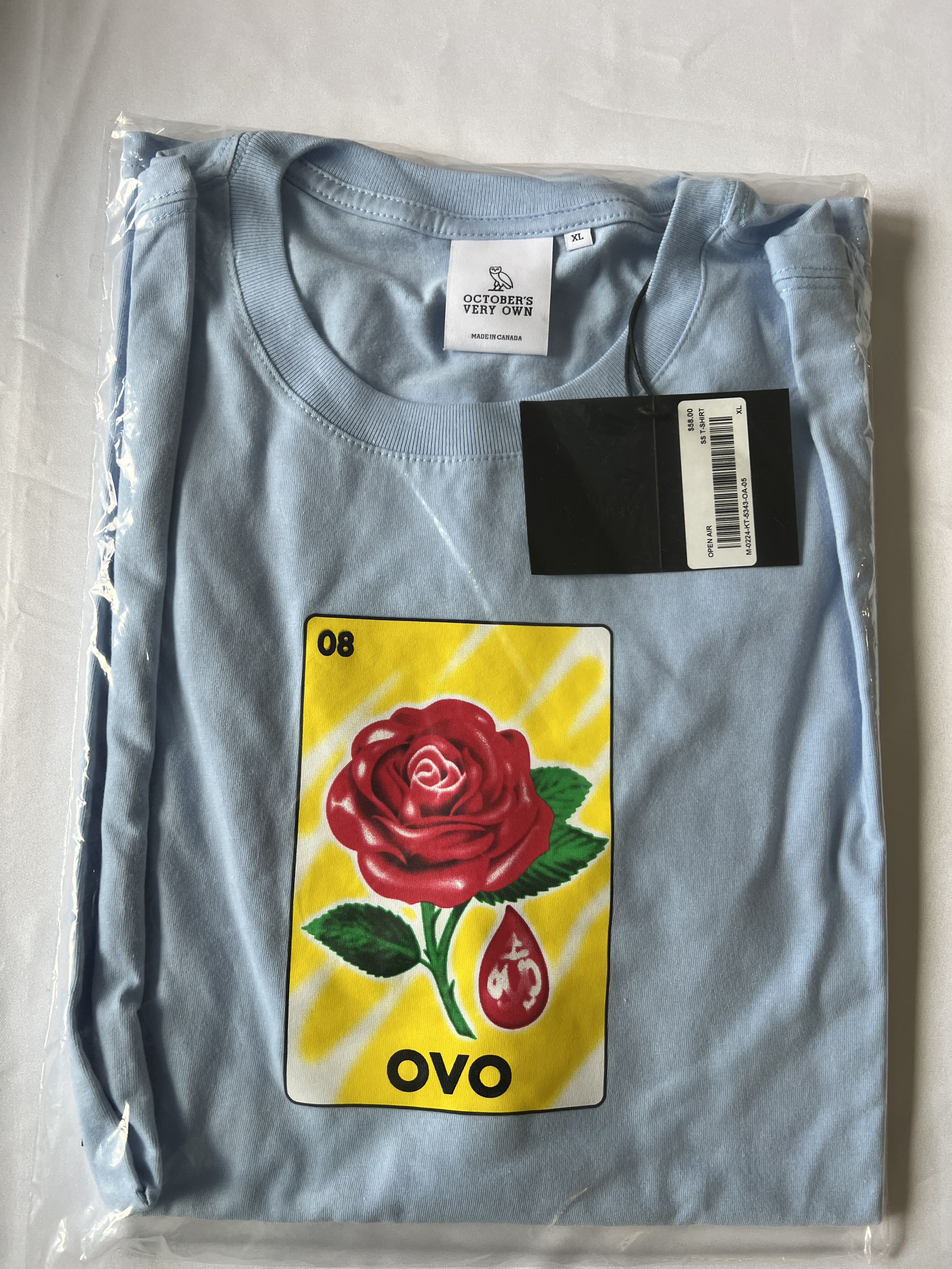 Drake *RARE* OVO SANDRA'S ROSE BABY BLUE T-SHIRT Size US XL / EU 56 / 4 - 2 Thumbnail