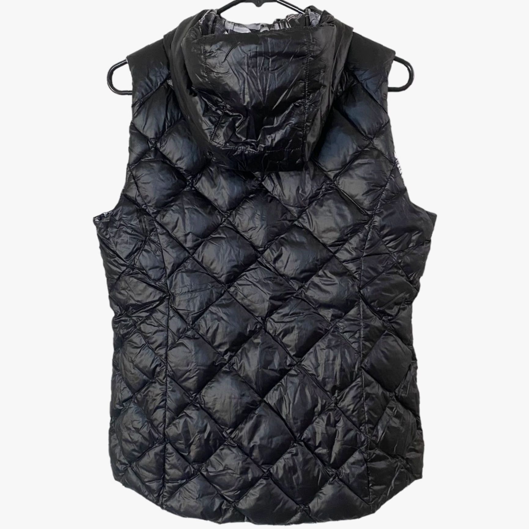 Vintage Gerry Quilted Down Puffer Vest Hood Black Womens Small Full Zip Reversible Size S / US 4 / IT 40 - 3 Thumbnail